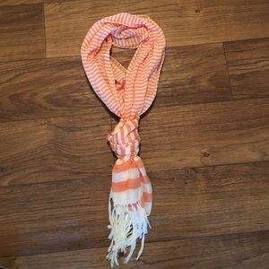 Orange and white striped scarf