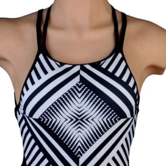Black and White One Piece Swimsuit