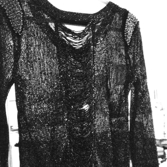 sparkly see through long sleeve