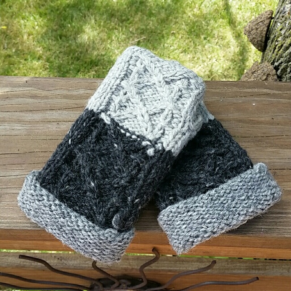 Knitted and Lined Fingerless Gloves