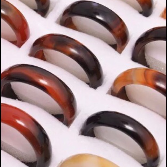 📦wholesale lots 5pc Red natural agate rings📦 - Picture 2 of 4