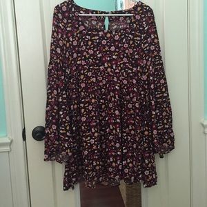 Bell sleeved floral print dress✨