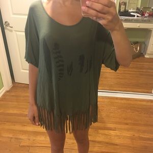 Brandy Melville fringe shirt