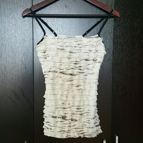 White/black zebra pattern tank