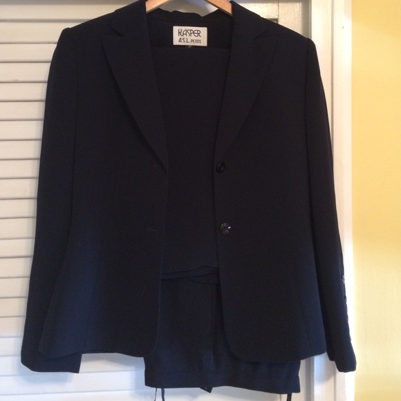 Navy Kasper Petite Suit jacket and pants