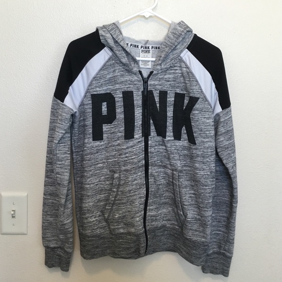 Grey and black zip up hoodie