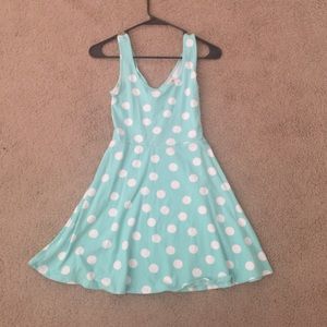 Blue polka dot dress