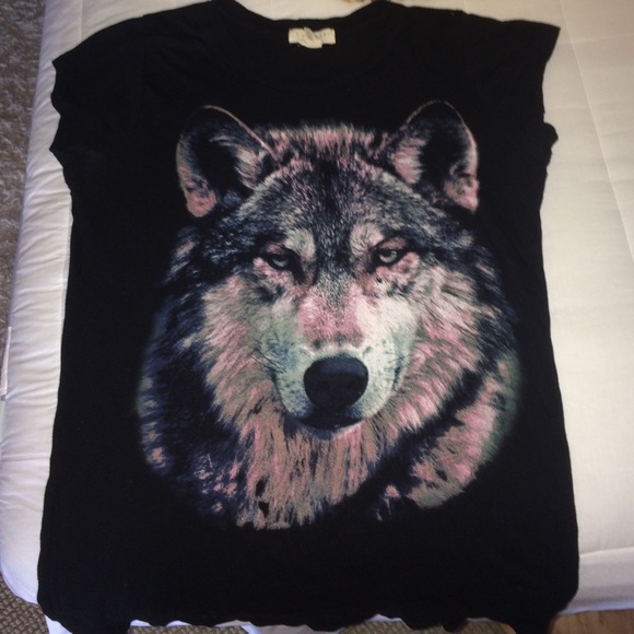 Wolf multicolored graphic tee