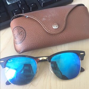 Rayban blue mirrored club master- $85