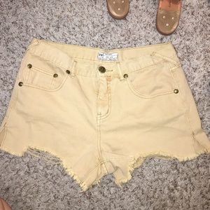 Free people shorts light mustard color