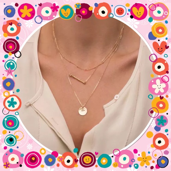 Jewelry - Unique gold pendants choker layers necklace