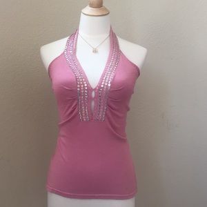 BeBe Sequins Halter Top Size XS