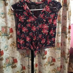 Rue 21 flower print cowgirl top