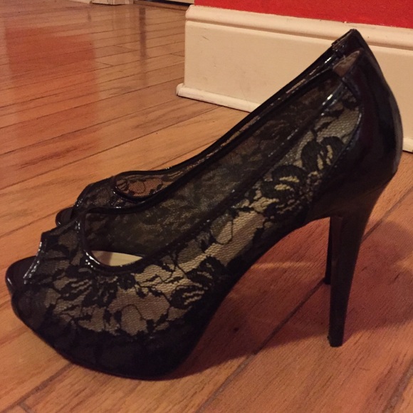Guess Black Lace Heels