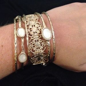 Gold bangle bracelets