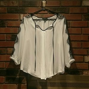 Flowing White Shirt w/ Lace