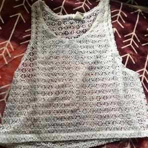 White crochet swim cover up