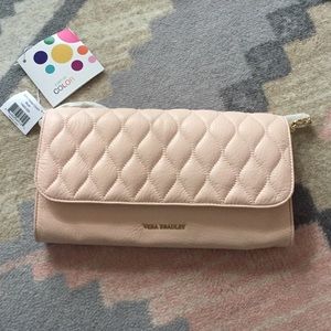 VERA BRADLEY quilted clutch w/ crossbody strap