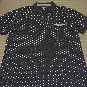 Men's Navy polka dot polo