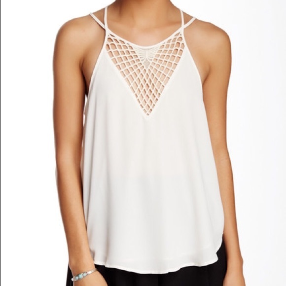 Astr crochet insert racer back tank NWT!!
