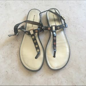 Army Green Gold Studded Sandals