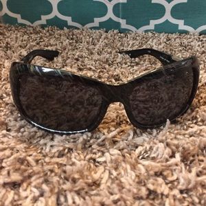 Angel Stripes on Black sunglasses