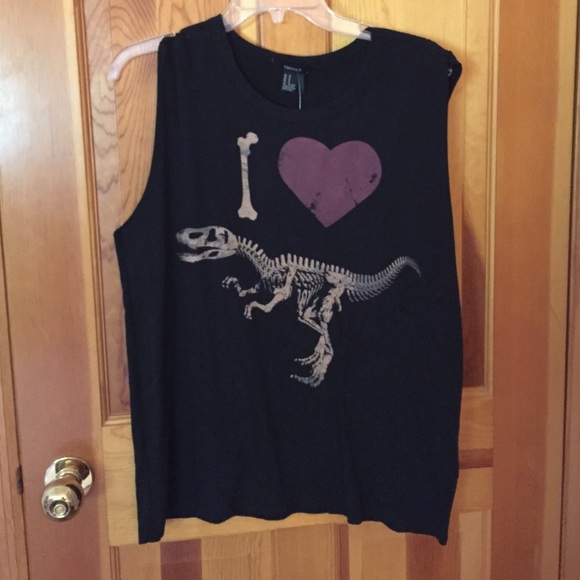 Forever 21 I 💜 dinosaurs muscle tee