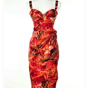 PUG  Malibu tiki dress in Orange tropical