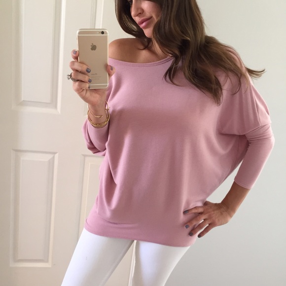 • SOLD OUT • Soft Blush Dolman Top - Picture 3 of 4