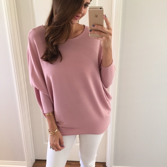 • SOLD OUT • Soft Blush Dolman Top - Picture 4 of 4