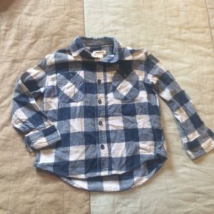 XS 4/5 Toddlers button up blue plaid shirt