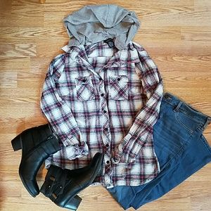 🌟Sale🌟 Hooded Flannel Button-down