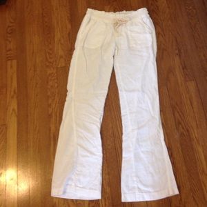 Roxy White Linen Pants
