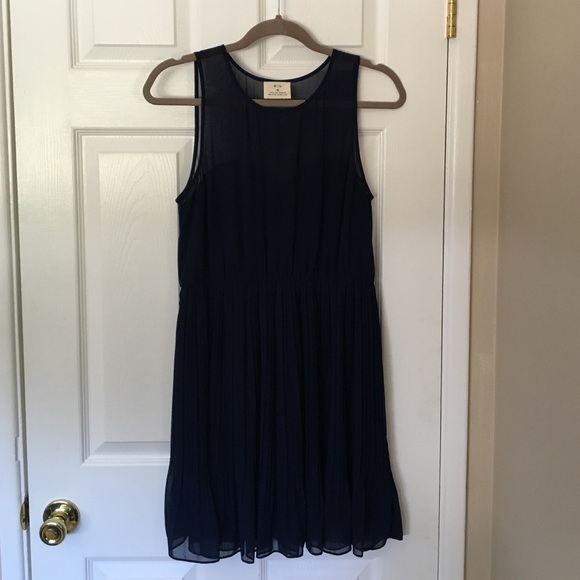 Urban Outfitters Blue Chiffon, Pleated Mini Dress