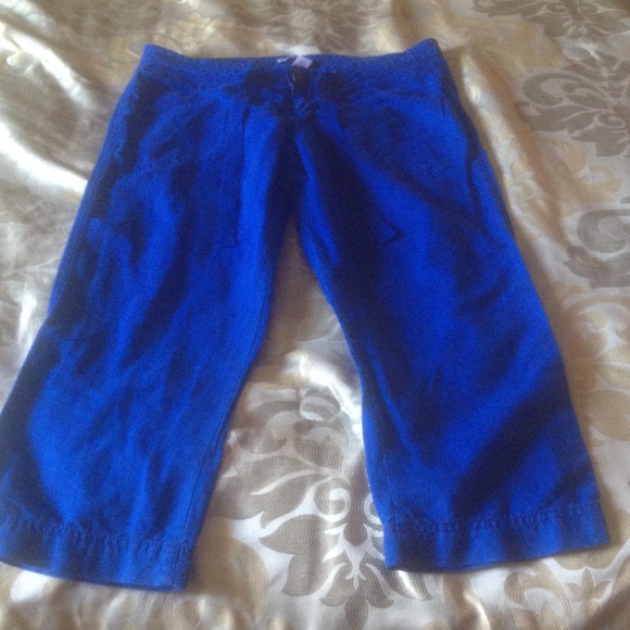 Express Royal Blue Cargo Capris - Picture 2 of 4