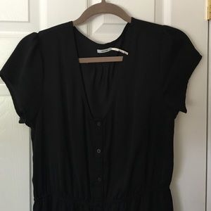 Kimchi Blue Black Fitted Shirtdress (w/ pockets!)