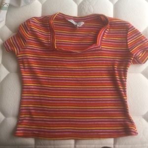 Vintage Striped Crop Tee