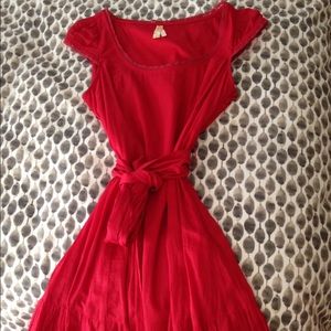 Anthropologie red dress.