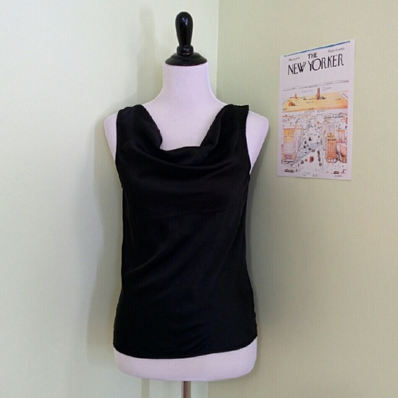 Black draped neck shell