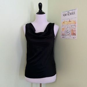 Black draped neck shell