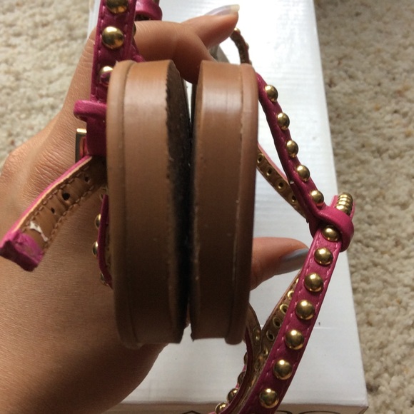 ALDO Pink metal-studded strapped sandals. Size 37 (US 6.5). - Picture 3 of 3