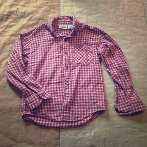 6/7T boy toddlers button up plaid long sleeve