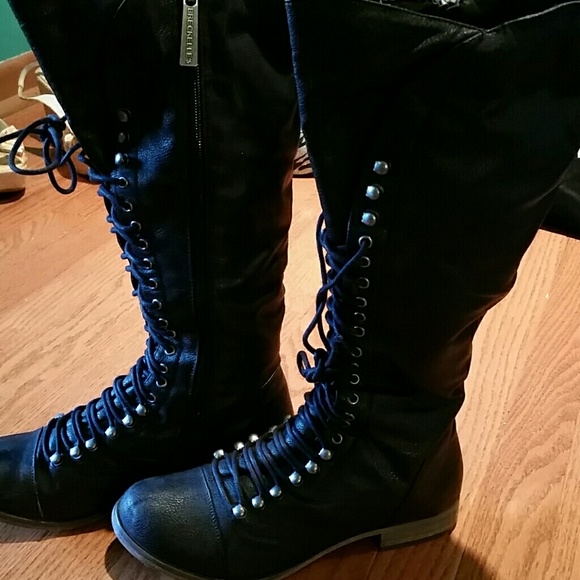 Tall Black Combat Boots