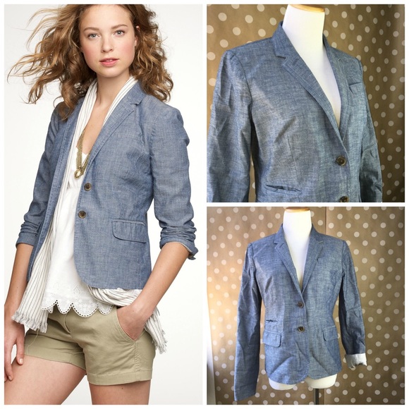 J.Crew chambray schoolboy blazer