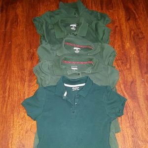 5 short sleeve uniform type polo shirts