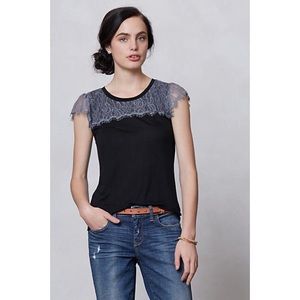 NWT Anthropologie Eyelash Lace Tee