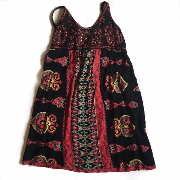 Aztec Print, Embellished Sun Dress