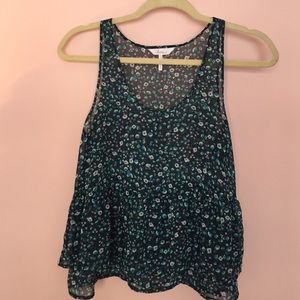 Pacsun floral flowy peplum top