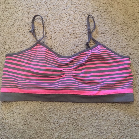 Pink and gray sports bra. XL