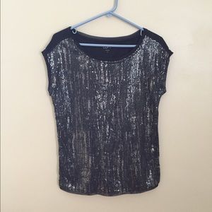 Loft navy sequined top
